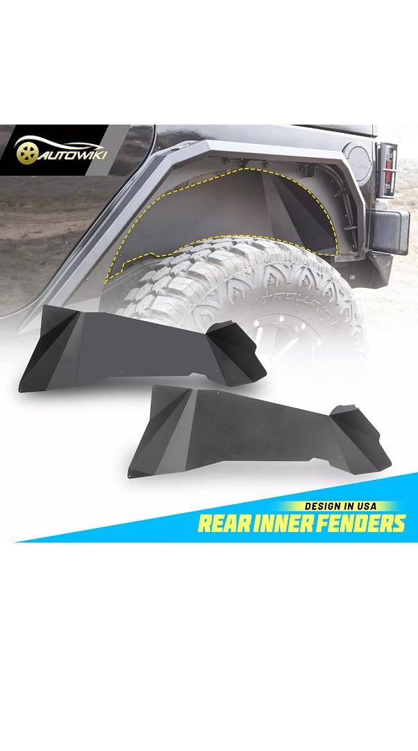 07-18 Jeep Wrangler JK, Black Powder Coated Inner Fender -Steel