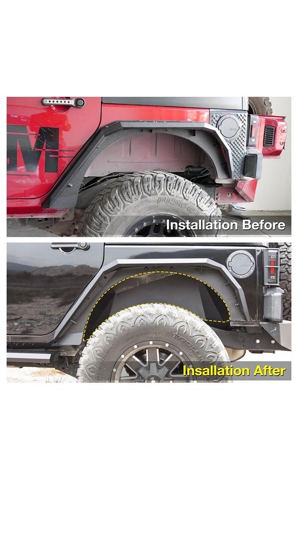 07-18 Jeep Wrangler JK, Black Powder Coated Inner Fender -Steel