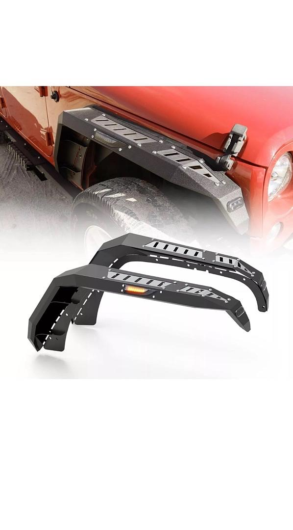 07-18 Jeep Wrangler JK JKU 2PCS Powder-Coated Steel Front Fender Flares