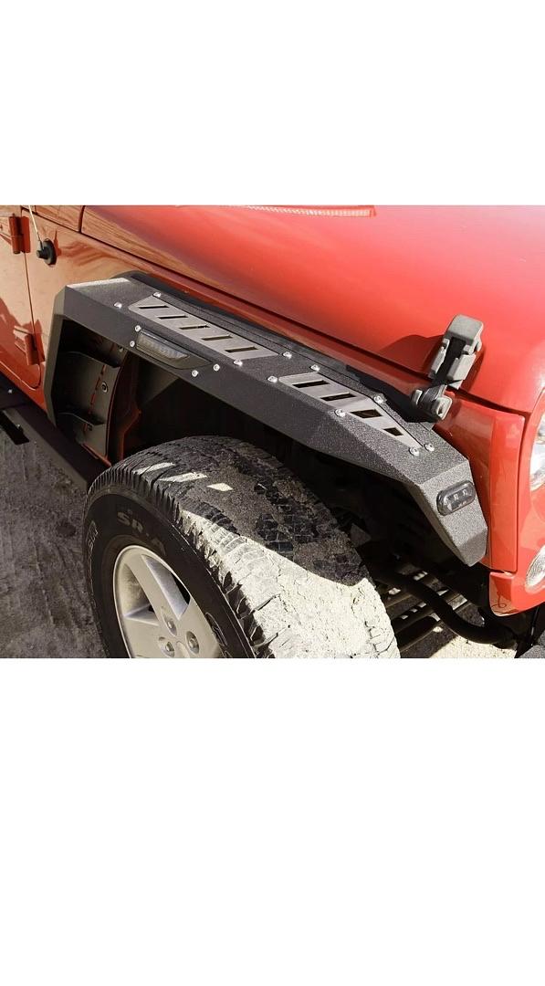 07-18 Jeep Wrangler JK JKU 2PCS Powder-Coated Steel Front Fender Flares