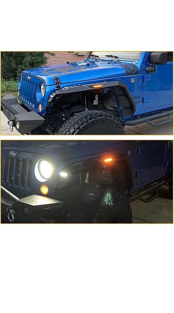 07-18 Jeep Wrangler JK JKU 2PCS Powder-Coated Steel Front Fender Flares