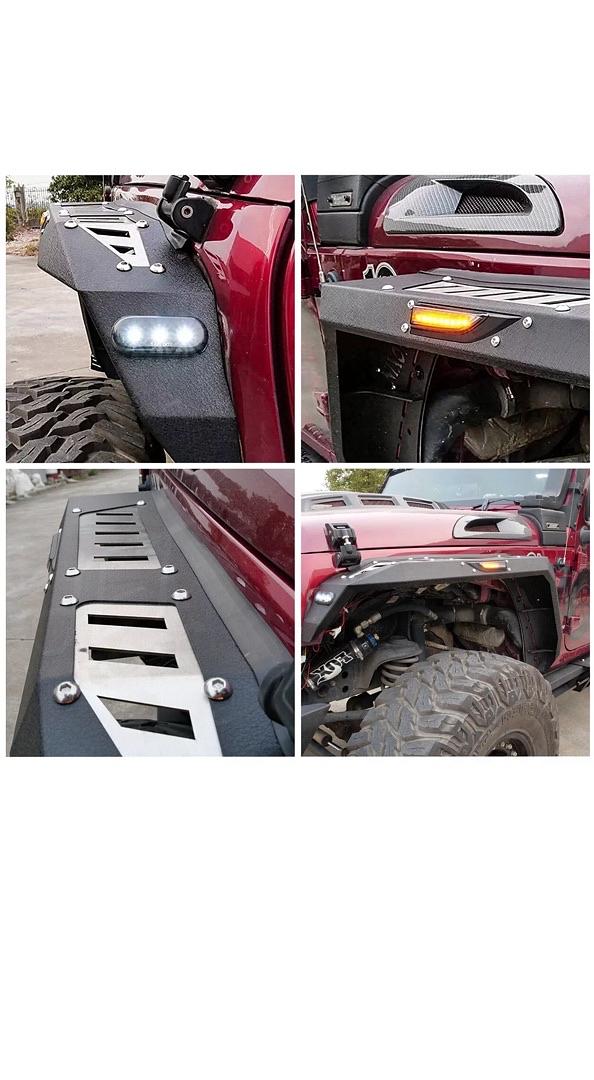 07-18 Jeep Wrangler JK JKU 2PCS Powder-Coated Steel Front Fender Flares