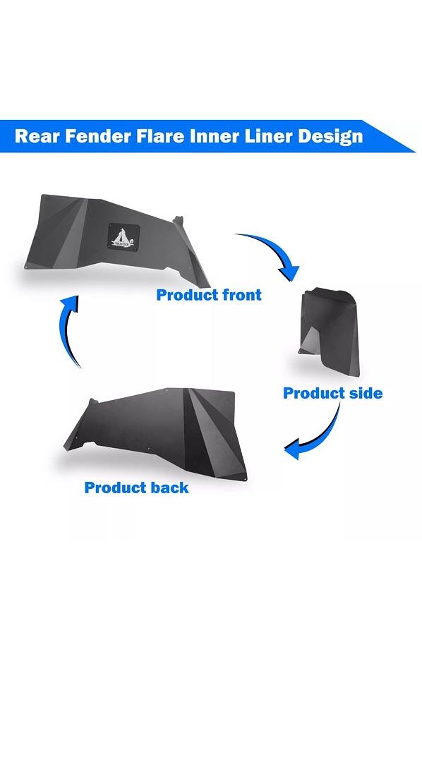 07-18 Jeep Wrangler JK 2/4 Door Rear Steel Inner Fenders Liners 2PC