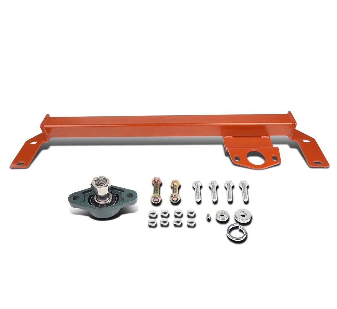 . 03-08 Dodge Ram 2500 3500 4WD / AWD Mild Steel Steering Gear Box Stabilizer Brace / Bar (Red) -Type 1