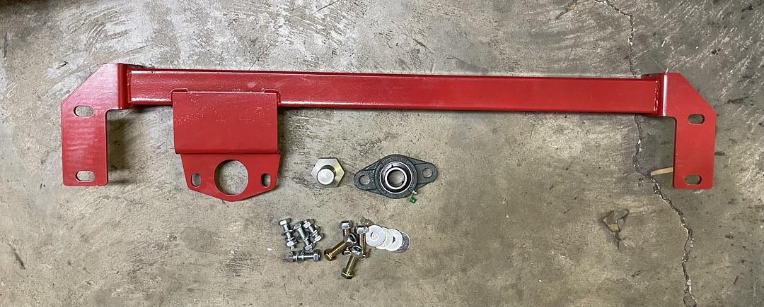. 03-08 Dodge Ram 2500 3500 4WD / AWD Mild Steel Steering Gear Box Stabilizer Brace / Bar (Red) -Type 1