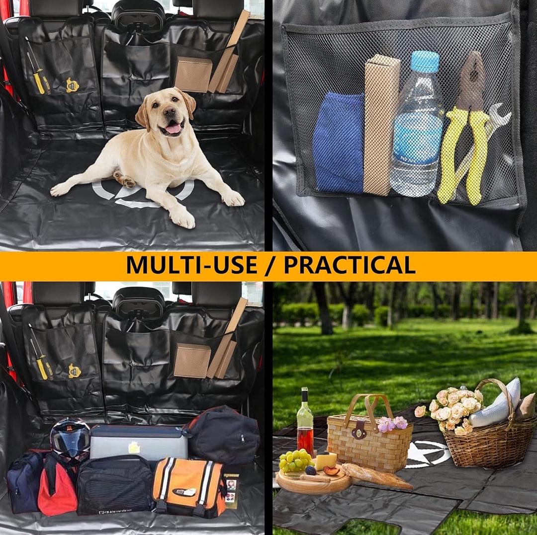 5PDW- Pet Dog Cargo Liner trunk mat for 07-24 Jeep Wrangler JK JL 4dr unlimited sahara rubicon rear trunk floor mat all weather water proof mat