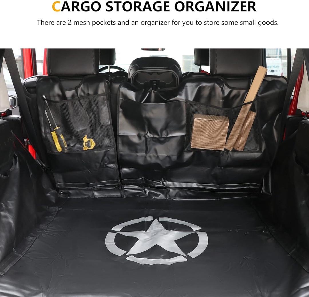 5PDW- Pet Dog Cargo Liner trunk mat for 07-24 Jeep Wrangler JK JL 4dr unlimited sahara rubicon rear trunk floor mat all weather water proof mat