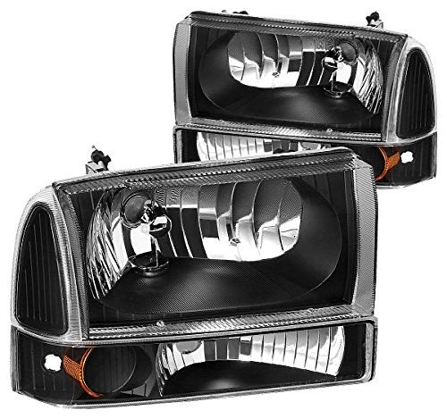 Ford F250 / F550 Black Housing Headlights for 1999 to 2004