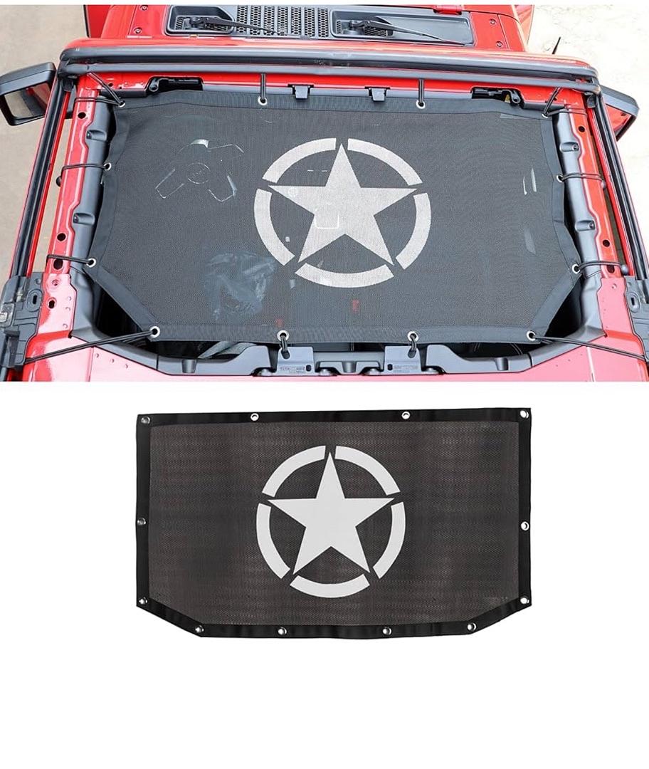 ‚úÖ07FL- Sunshade Top cover for Jeep Wrangler 18-23 JL JLU 2dr and 4dr front only Top mesh sunshade net UV protection