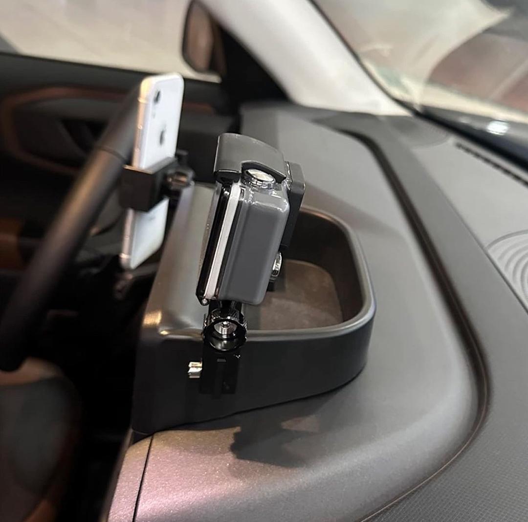 Dash cell phone mount holder for 21-24 New Ford Bronco sport interior accessories and GoPro camara center console organizer storage trey