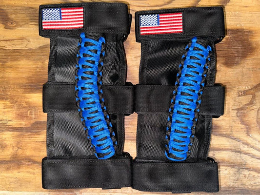 Handles Grab Roll Bar Grab Handles for Jeep Wrangler Accessories TJ JK JL CJ YJ 2 Door 4 Door 1945-2023 Jeep Gladiator JT UTV ATV - Upgrade Metal Buckle, Blue, 2 Pack