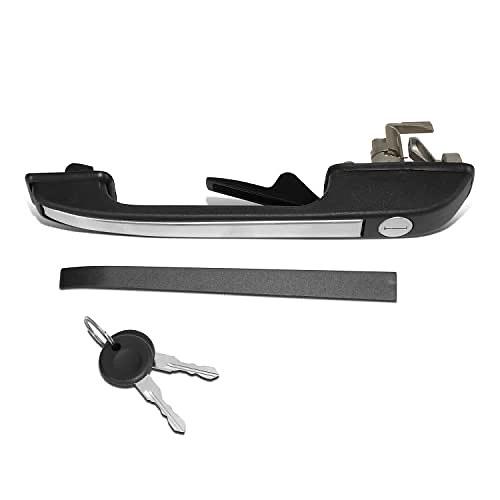 Front Left Side Outer Door Handle w/Key Hole Compatible with 1985-1992 Volkswagen Golf / 1985-1992 Jetta / 1979-1984 Rabbit / 1980-1984 Rabbit Convertible , Black