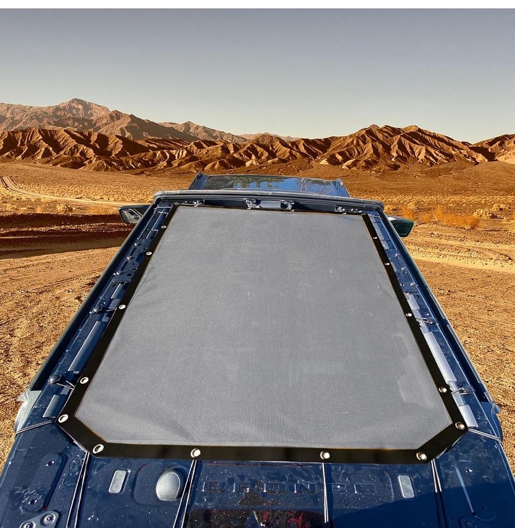 ‚úÖX003TAFEUF 2021 to 2024 Ford Bronco 4 Door Sun Roof Shade sombra para techo grey mesh troca 55 long 41 Wide