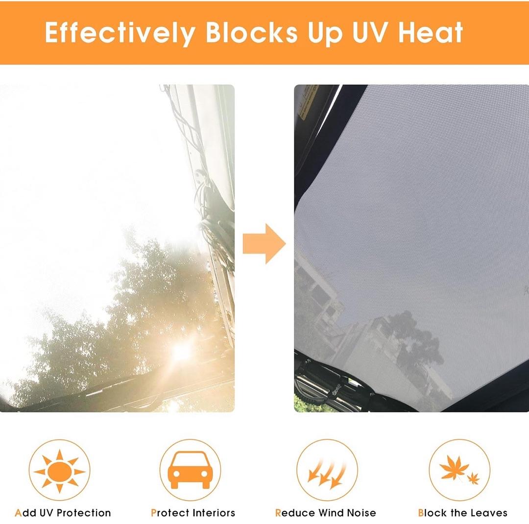 ‚úÖX003TAFEUF 2021 to 2024 Ford Bronco 4 Door Sun Roof Shade sombra para techo grey mesh troca 55 long 41 Wide