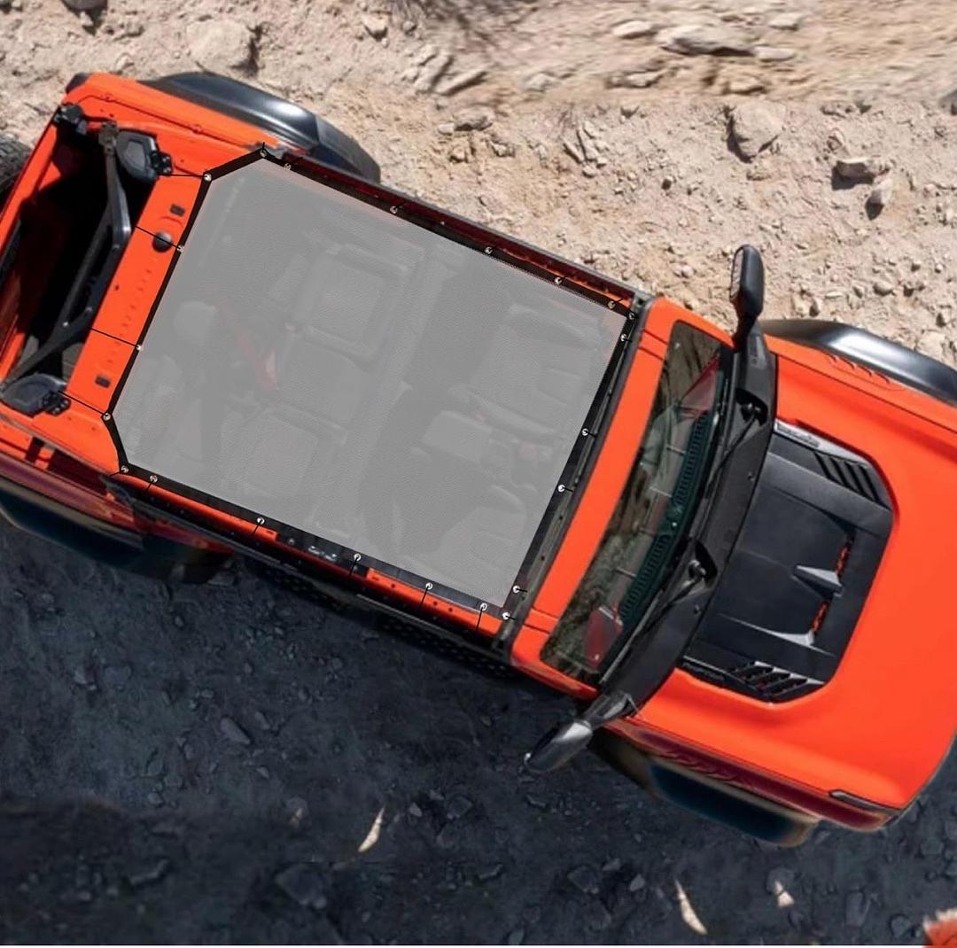 ‚úÖX003TAFEUF 2021 to 2024 Ford Bronco 4 Door Sun Roof Shade sombra para techo grey mesh troca 55 long 41 Wide