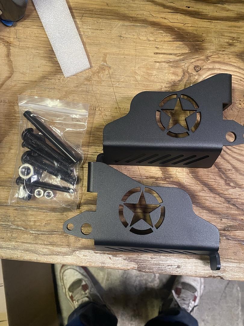 Jeep Wrangler Newest Door Hinge Front Foot Peg Doors Off for 2007-2024 Jeep Wrangler JK JKU JL JLU 4XE Gladiator JT Foot Peg Metal Rest Pedals, 1 Pair Star