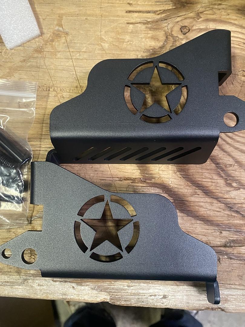 Jeep Wrangler Newest Door Hinge Front Foot Peg Doors Off for 2007-2024 Jeep Wrangler JK JKU JL JLU 4XE Gladiator JT Foot Peg Metal Rest Pedals, 1 Pair Star