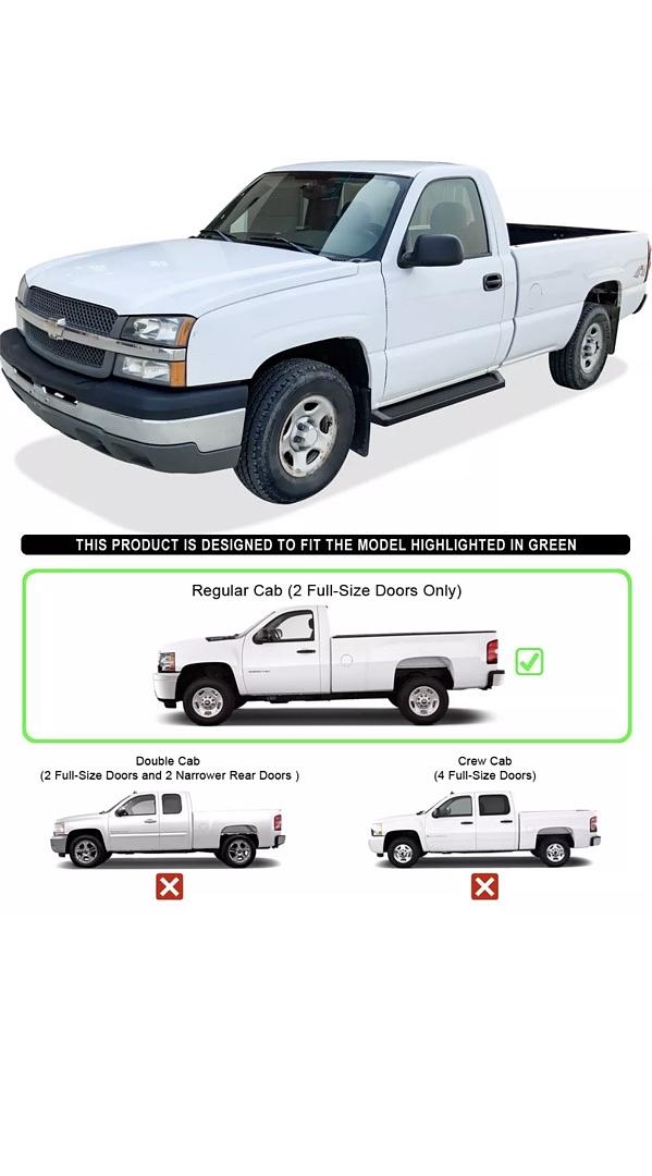 99-07 Silverado Sierra Regular Cab iBoard Black Running Boards