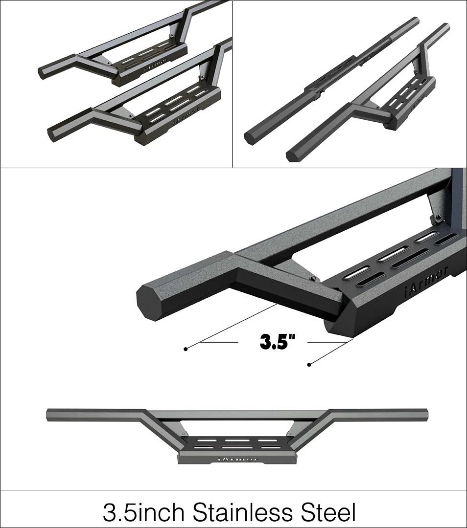 99-07 Chevy Silverado/ GMC Sierra Regular Cab IArmor Black Stepper Running Boards