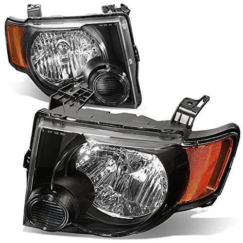 Pairs H13 OE Amber Reflector Headlight Compatible with 08-12 Escape,Black