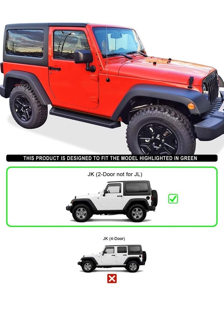 07-18 Jeep Wrangler 6in w/Lip Black Running boards