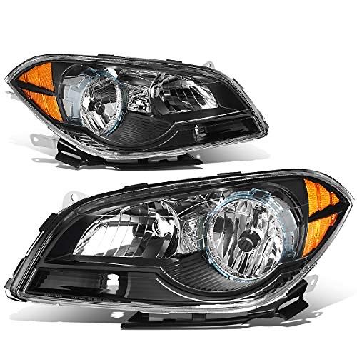 Headlight Assembly, Driver and Passenger Side, Black Housing Amber Corner, Black Amber [for 08-12 Chevy Malibu]
