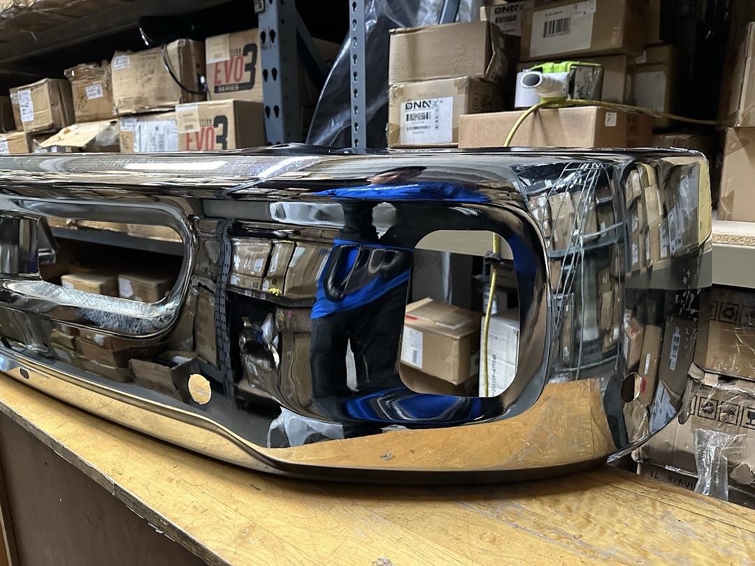 14-18 Dodge Ram 1500 / 19-23 Ram 1500 Classic Chrome Bumper W/ Parking Sensor Holes & Fog Light Cutouts