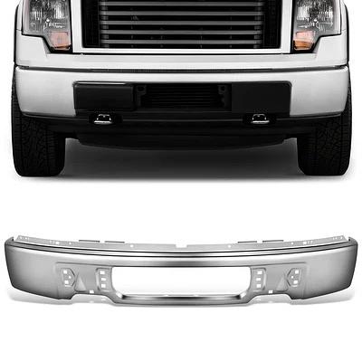 09-14 Ford F150 Chrome Front Bumper W/O Fog Light Cutout