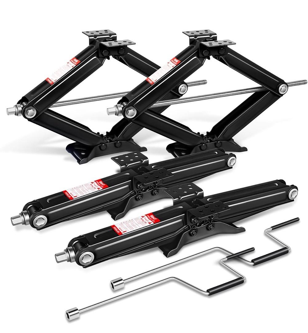 4-Pack 5000lbs RV Trailer Stabilizer Leveling Scissor Jacks 4-24" Height