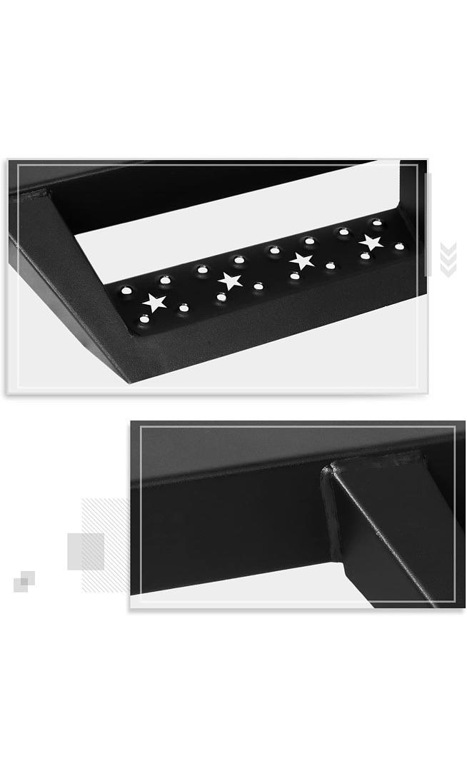 4.5" Powdercoated Running Board Side Step Nerf Bar Compatible with 07-19 Silverado 1500 2500HD 3500HD / 07-19 Sierra 1500 2500HD 3500HD crew Cab