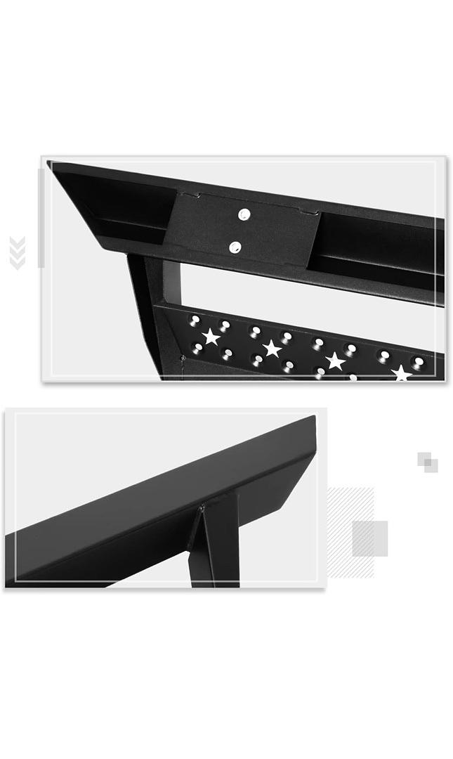 4.5" Powdercoated Running Board Side Step Nerf Bar Compatible with 07-19 Silverado 1500 2500HD 3500HD / 07-19 Sierra 1500 2500HD 3500HD crew Cab