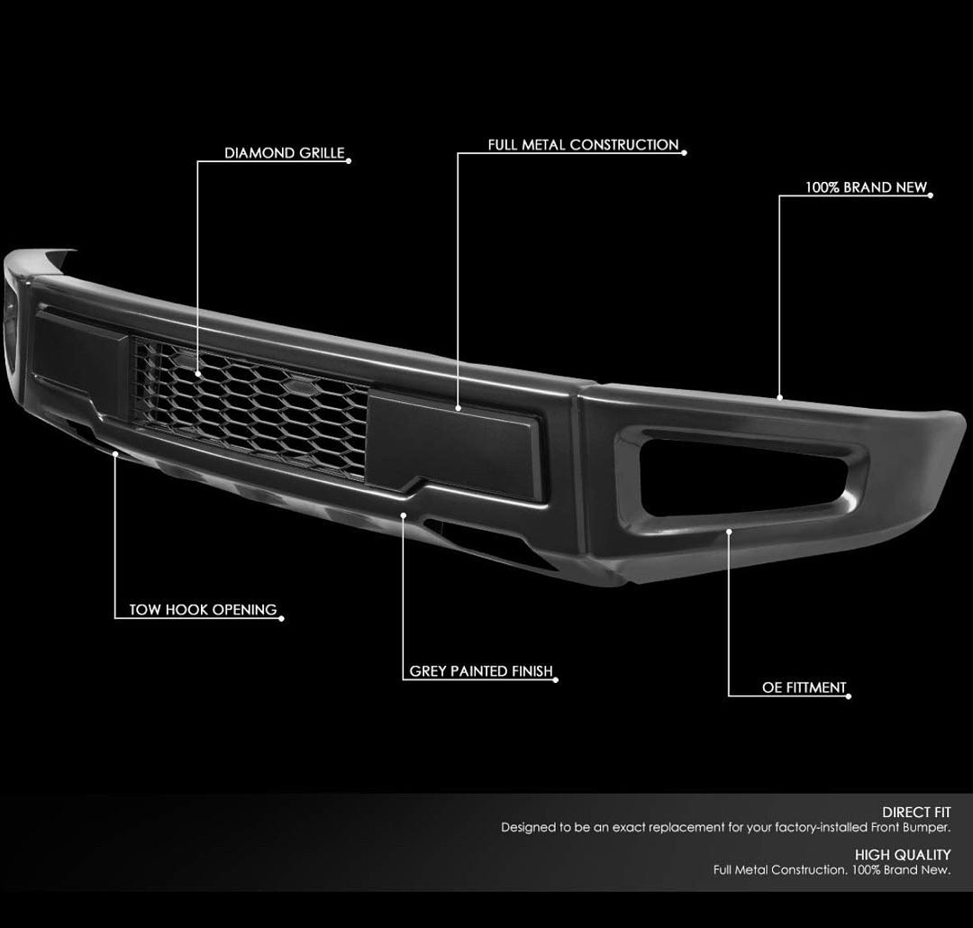 2015 to 2018 F150 Steel Raptor Style Front Lower Bumper Face Bar Assembly