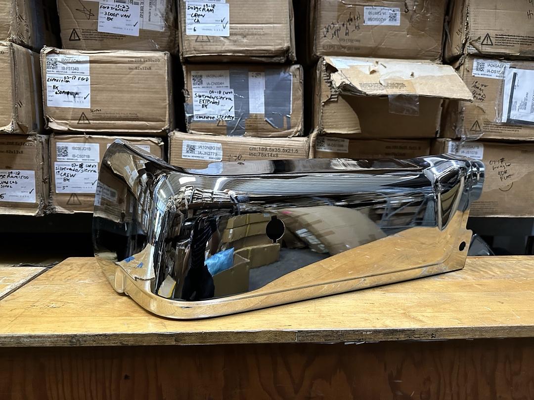 09-14 Ford F150 Right Rear Bumper End Cap W/ Sensor Holes,Chrome