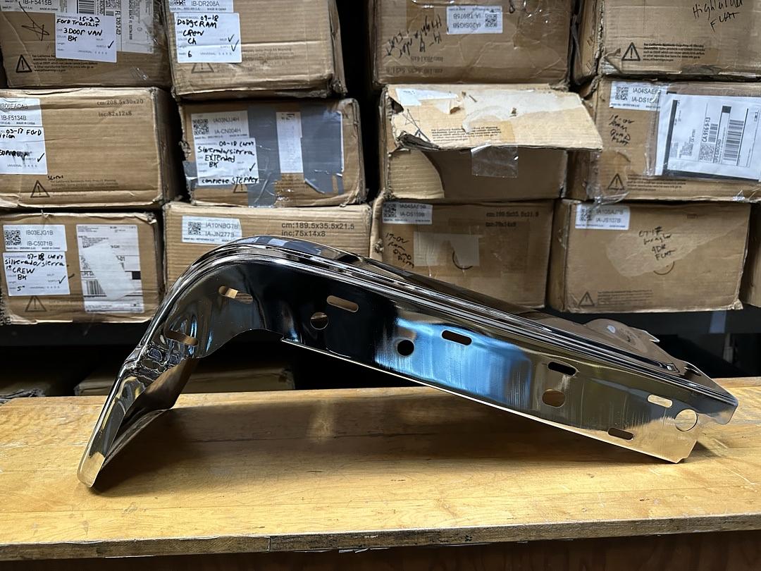 09-14 Ford F150 Right Rear Bumper End Cap W/ Sensor Holes,Chrome