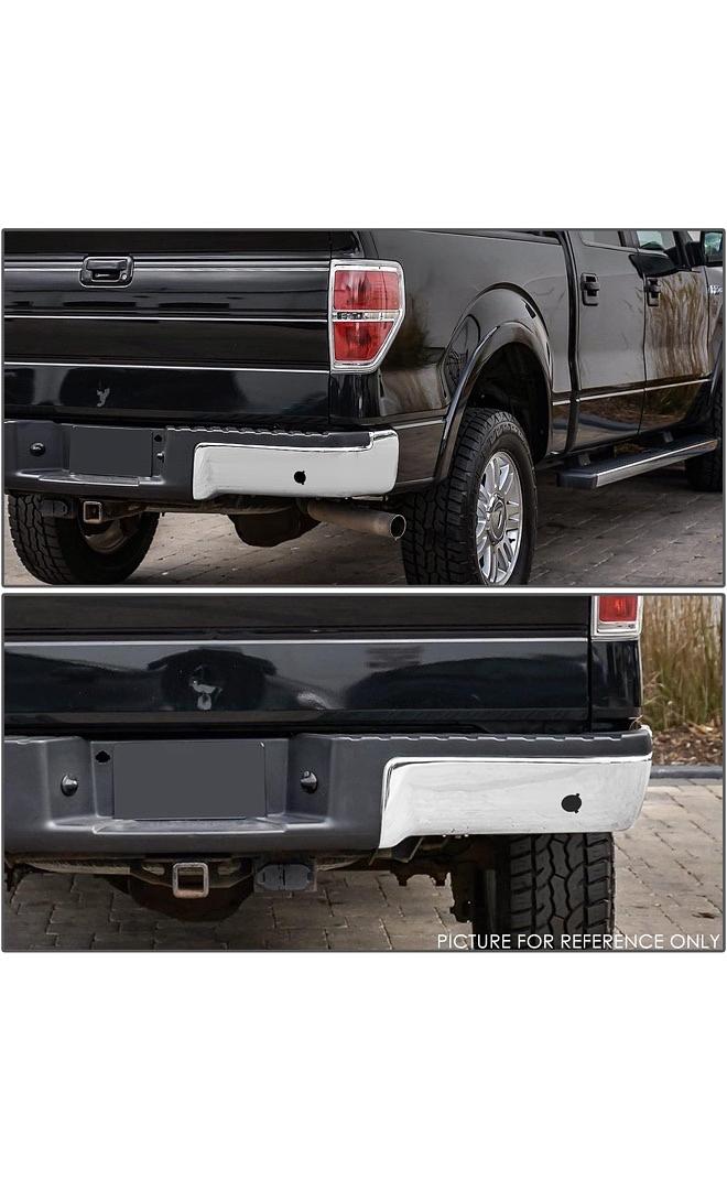 09-14 Ford F150 Right Rear Bumper End Cap W/ Sensor Holes,Chrome