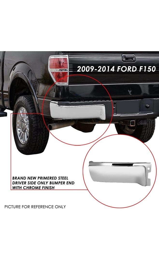 09-14 Ford F150 Fleetside Rear Bumper Face Bar End Cap Left Driver Side