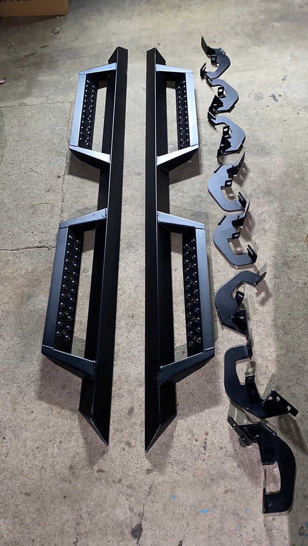 07-18 CHEVY SILVERADO 1500 CREW CAB MATTE BLACK STAINLESS STEEL RUNNING BOARD