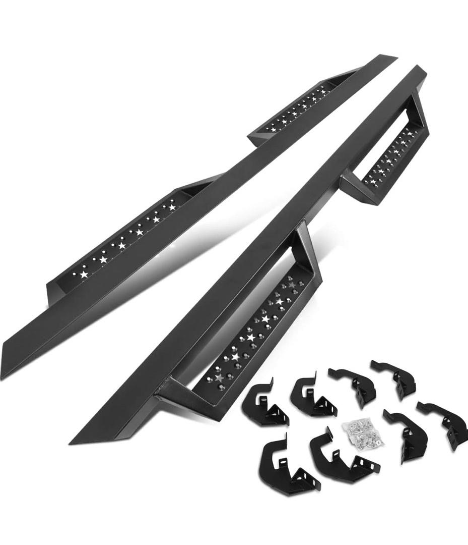 07-18 CHEVY SILVERADO 1500 CREW CAB MATTE BLACK STAINLESS STEEL RUNNING BOARD