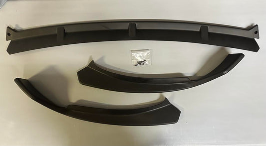 19-20 C-Class W205, Matte Black, 3PCS Front Bumper Lip With Vertical Stabilizer