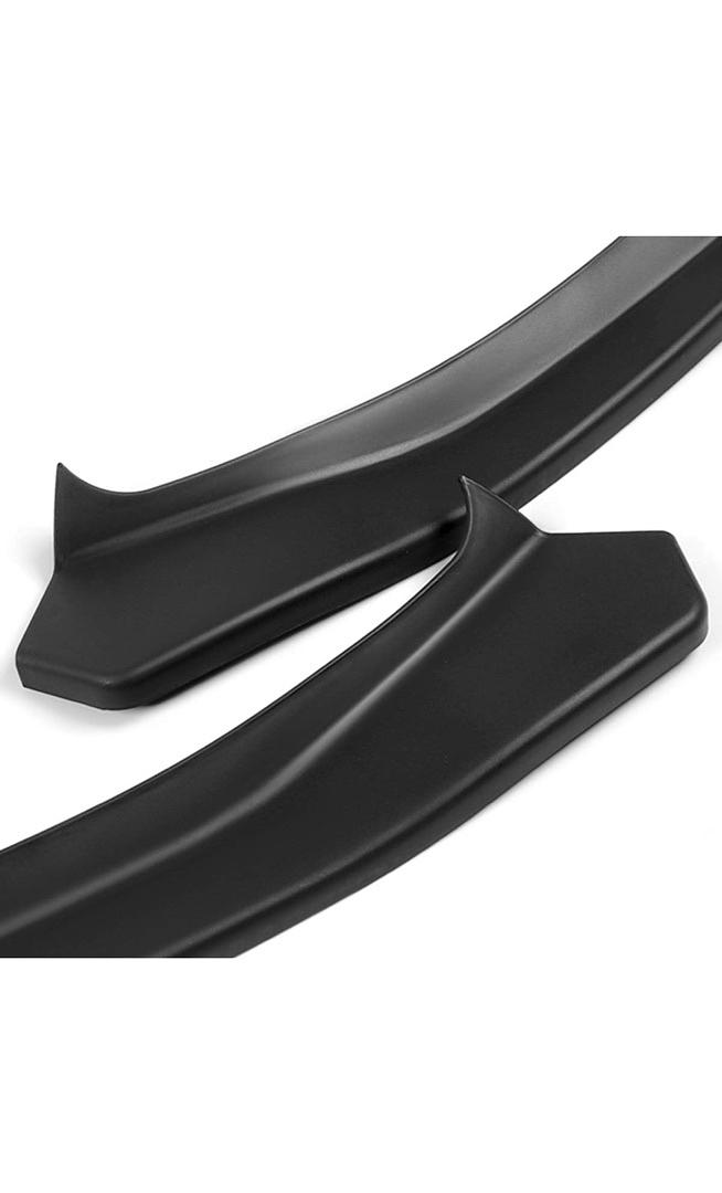 19-20 C-Class W205, Matte Black, 3PCS Front Bumper Lip With Vertical Stabilizer