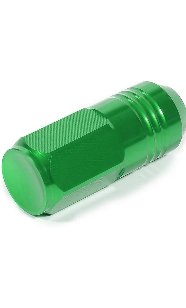 20Pcs Closed End Design M12 x 1.5 Aluminum Alloy Wheel Lug Nuts + Deep Drive Extension Adapter, 20mm OD/50mm Height (Green)