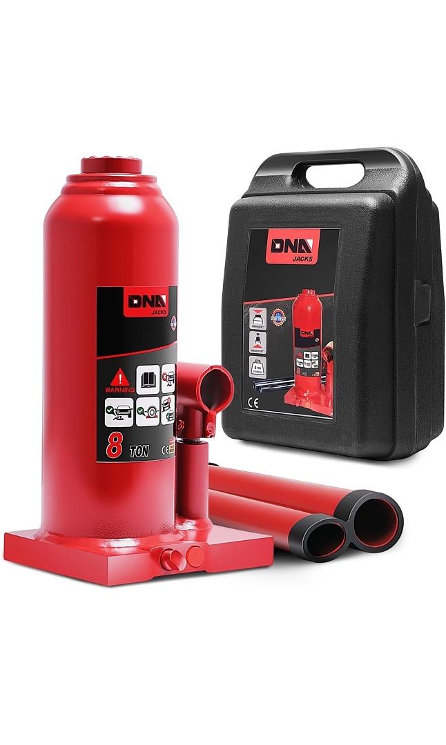 OPEN BOX TOOLS-00358 8 tons / 17637 lbs Lifting Automotive Welded Hydraulic Bottle Jack for Repair Vehicle, Pickup, Truck, w/Manual Handle, Red