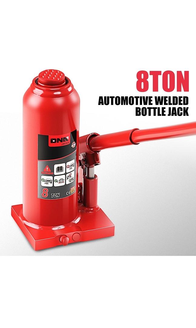 OPEN BOX TOOLS-00358 8 tons / 17637 lbs Lifting Automotive Welded Hydraulic Bottle Jack for Repair Vehicle, Pickup, Truck, w/Manual Handle, Red