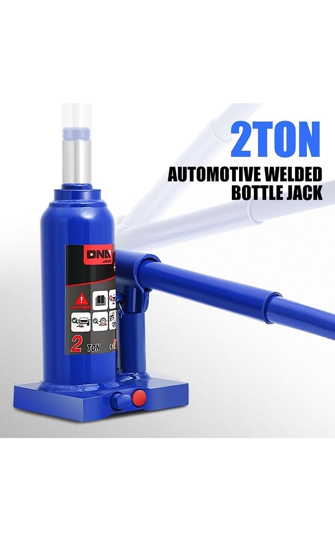 OPEN BOX TOOLS-00347 2 tons / 4409.2 lbs Lifting Automotive Welded Hydraulic Bottle Jack for Repair Vehicle, Pickup, Truck, w/Manual Handle, Blue