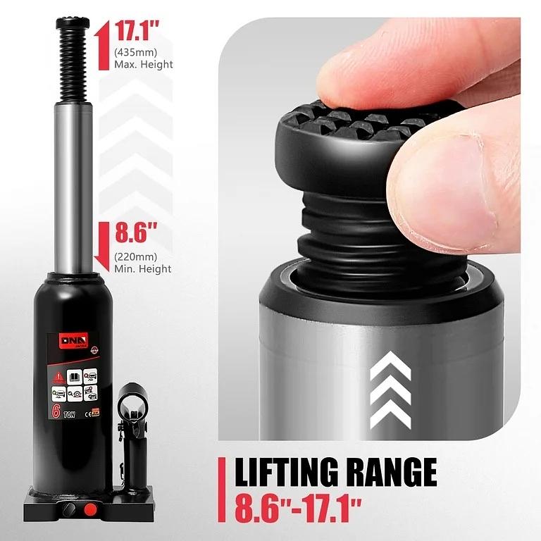 17'' 6 Tons (13227 lbs) Car Pickup SUV Auto Repair Manual Automotive Hydraulic Welded Bottle Jack Black