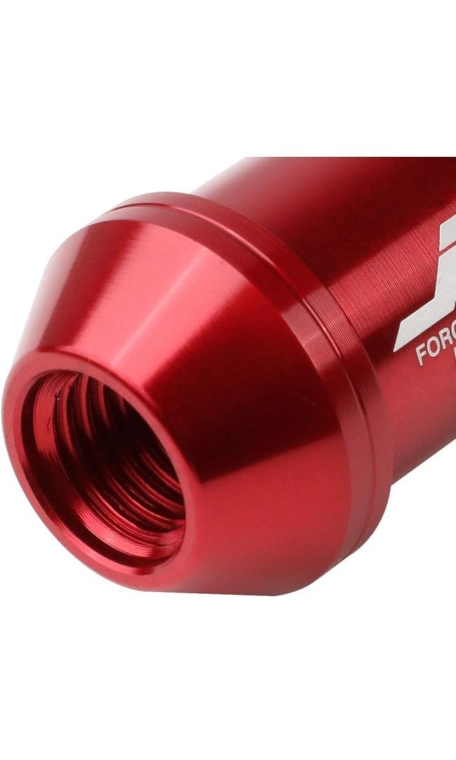 20Pcs M12 x 1.25 7075-T6 Aluminum 50mm Open-End Lug Nut w/Socket Key (Red)