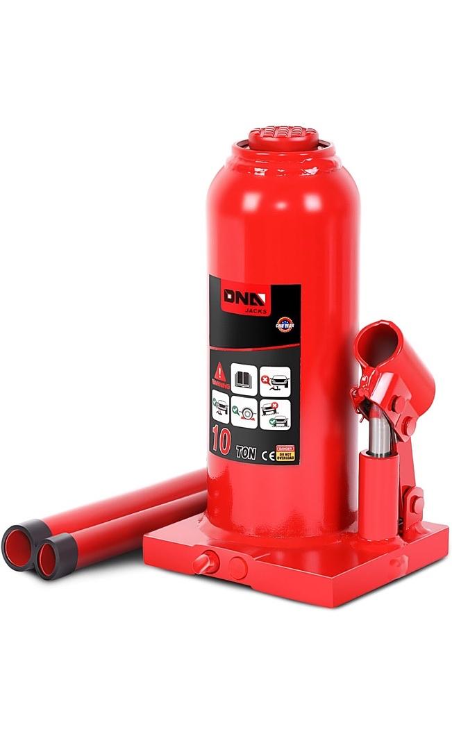 10 tons / 22046.2 lbs Lifting Automotive Welded Hydraulic Bottle Jack for Repair Vehicle, Pickup, Truck, w/Manual Handle, Red