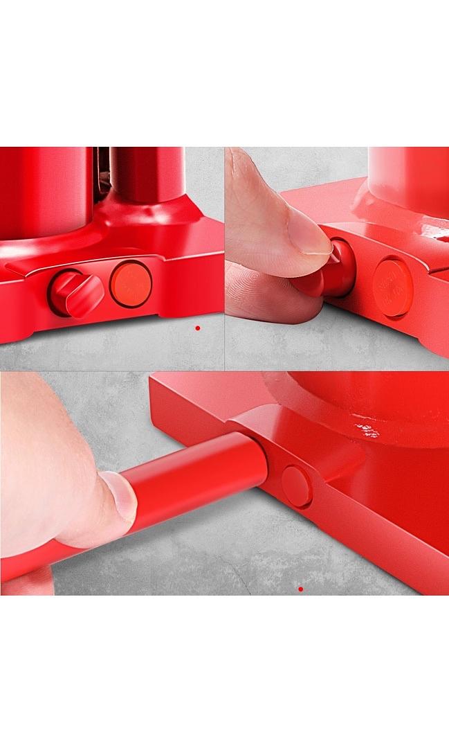 10 tons / 22046.2 lbs Lifting Automotive Welded Hydraulic Bottle Jack for Repair Vehicle, Pickup, Truck, w/Manual Handle, Red