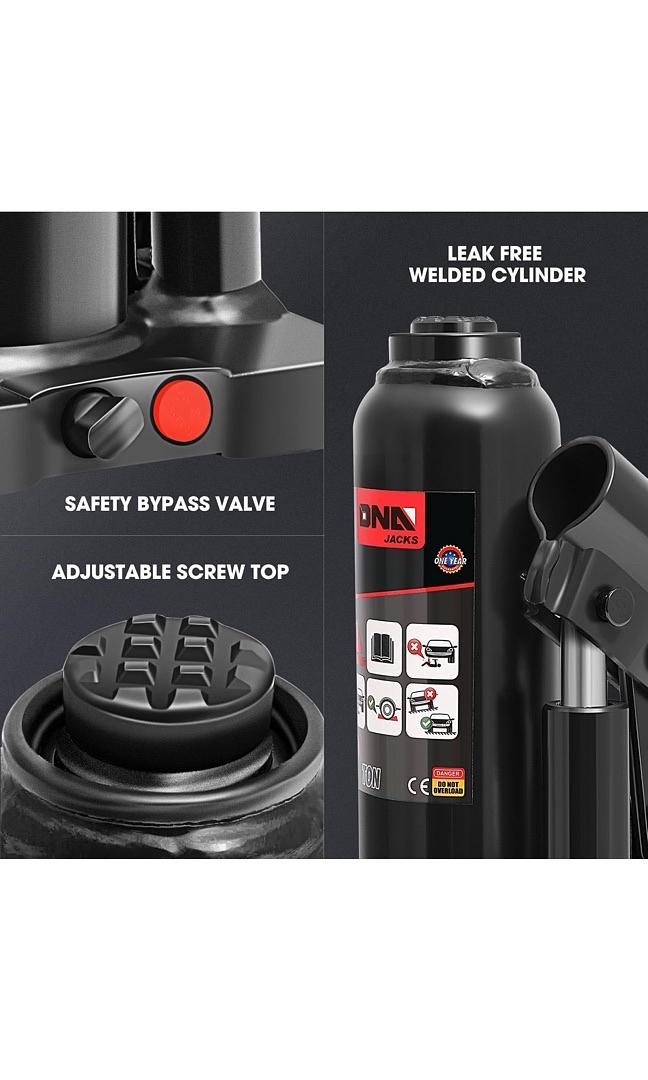 2 tons / 4409.2 lbs Lifting Automotive Welded Hydraulic Bottle Jack for Repair Vehicle, Pickup, Truck, w/Manual Handle, Black