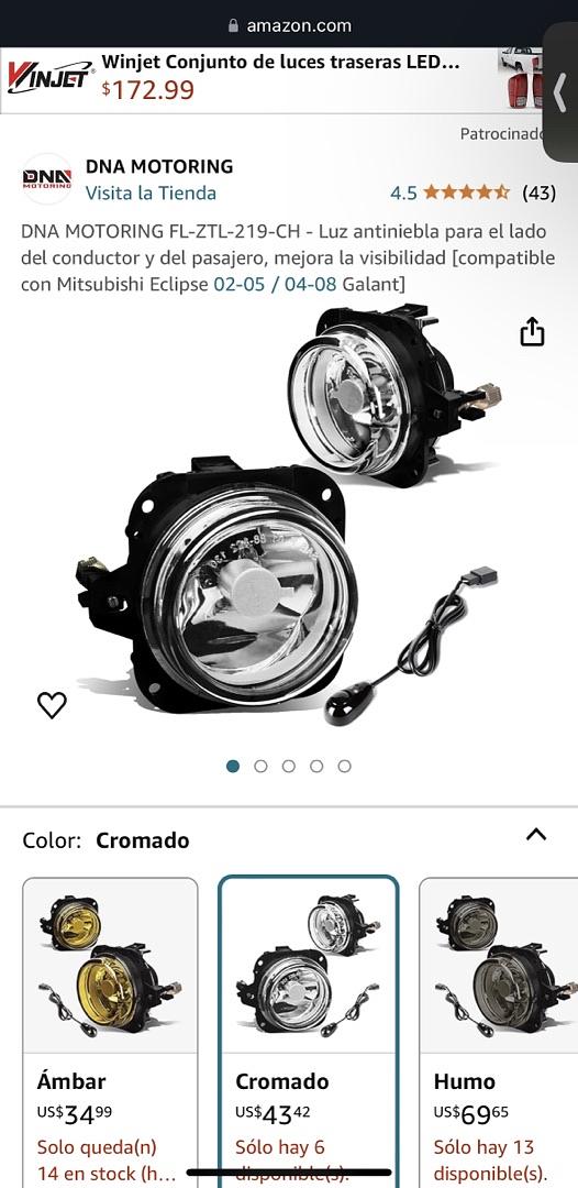 Luz antiniebla para el lado del conductor y del pasajero, mejora la visibilidad [compatible con Mitsubishi Eclipse 02-05 / 04-08 Galant]